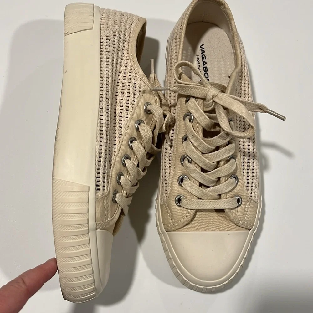 Vagabond Shoemaker - 7/38, beige, khaki woven canvas shoes‎